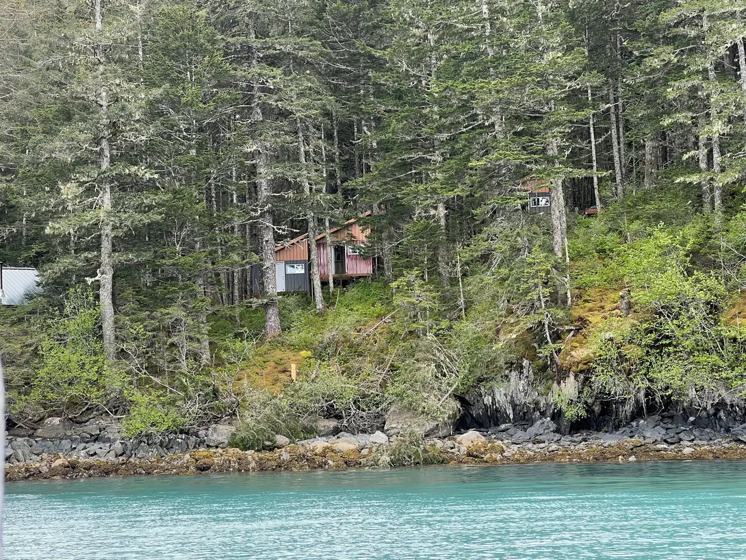 View of cabins from the water